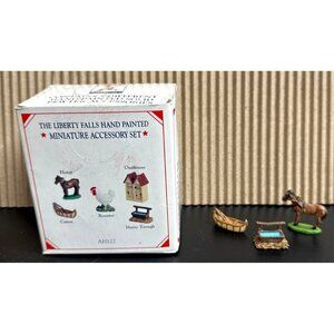 Liberty Falls 3 pc. Miniature Accessory Set AH122  Solid Pewter & Hand Painted